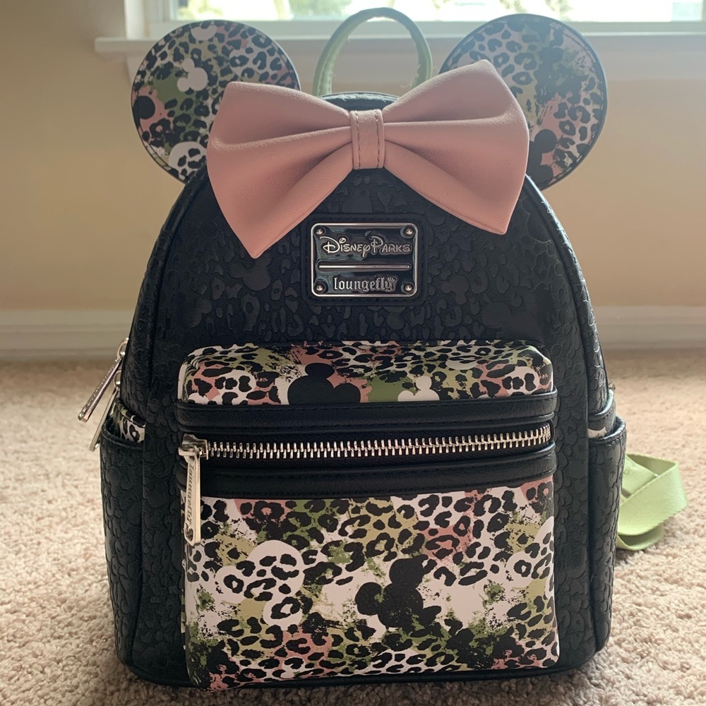 Disney Parks Loungefly Animal Kingdom 25th Anniversary Leopard Mickey Backpack